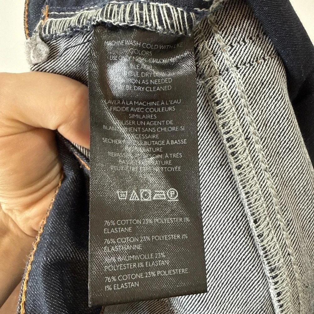 Anthropologie Pilcro Wanderer High Rise Crop Flare Jeans 32 Raw Hem Dark Wash - Picture 7 of 8